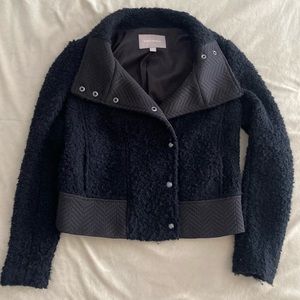Banana Republic black boucle snap front jacket. Size 4